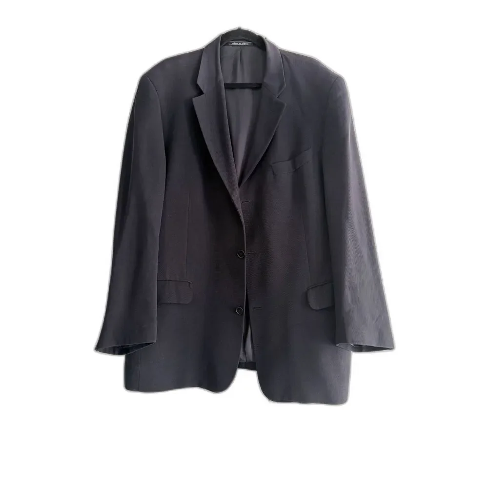 Bachrach Men’s Navy Wool Blend Blazer Size 46 Made in Italy